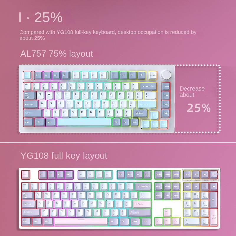 HJSDZHI AL75V2 Mechanical Keyb - огляд і ціна Mechanical Keyboard Barebone Aluminum Gasket 75