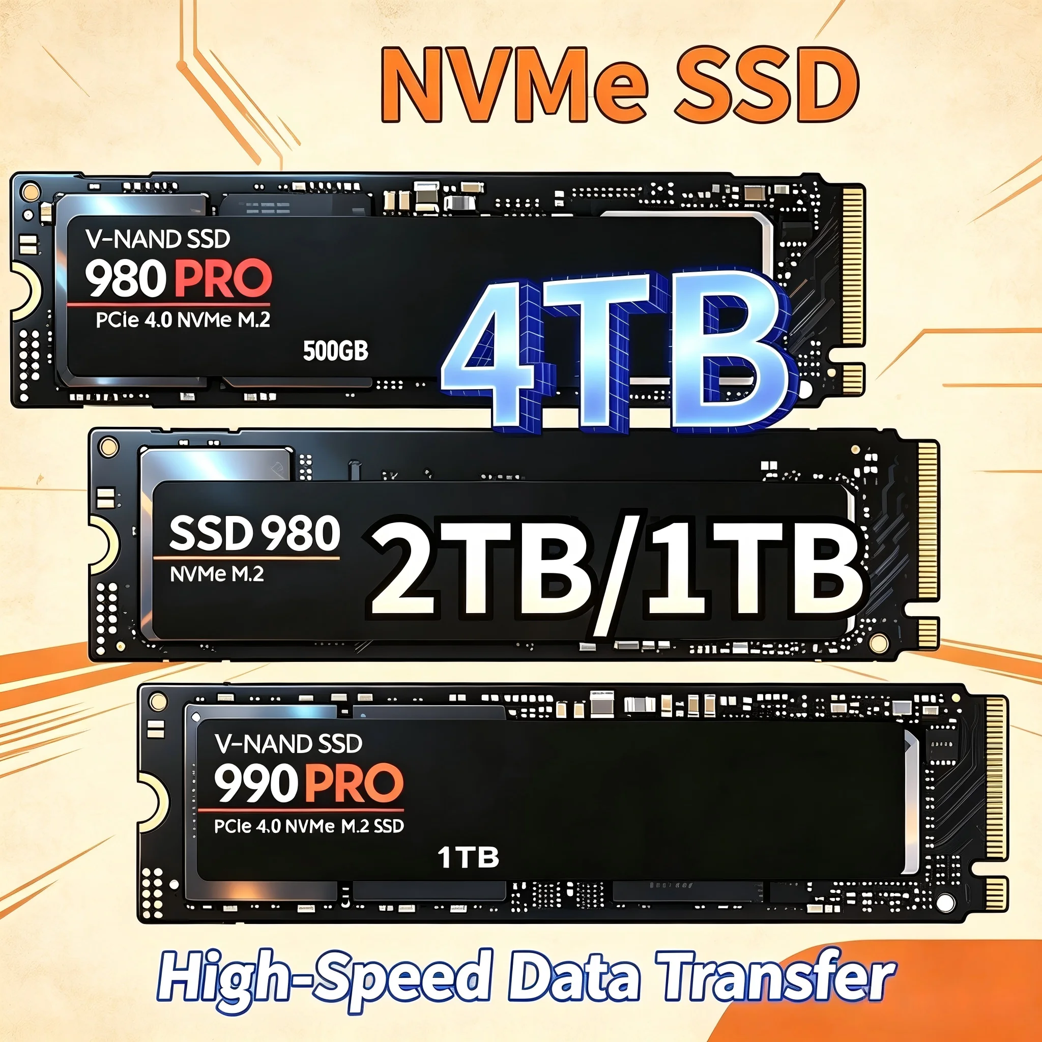 Original 980Pro 990Pro M.2 NVM - огляд і ціна M.2 Nvme 4Tb Pcie 4.0 Ssd
