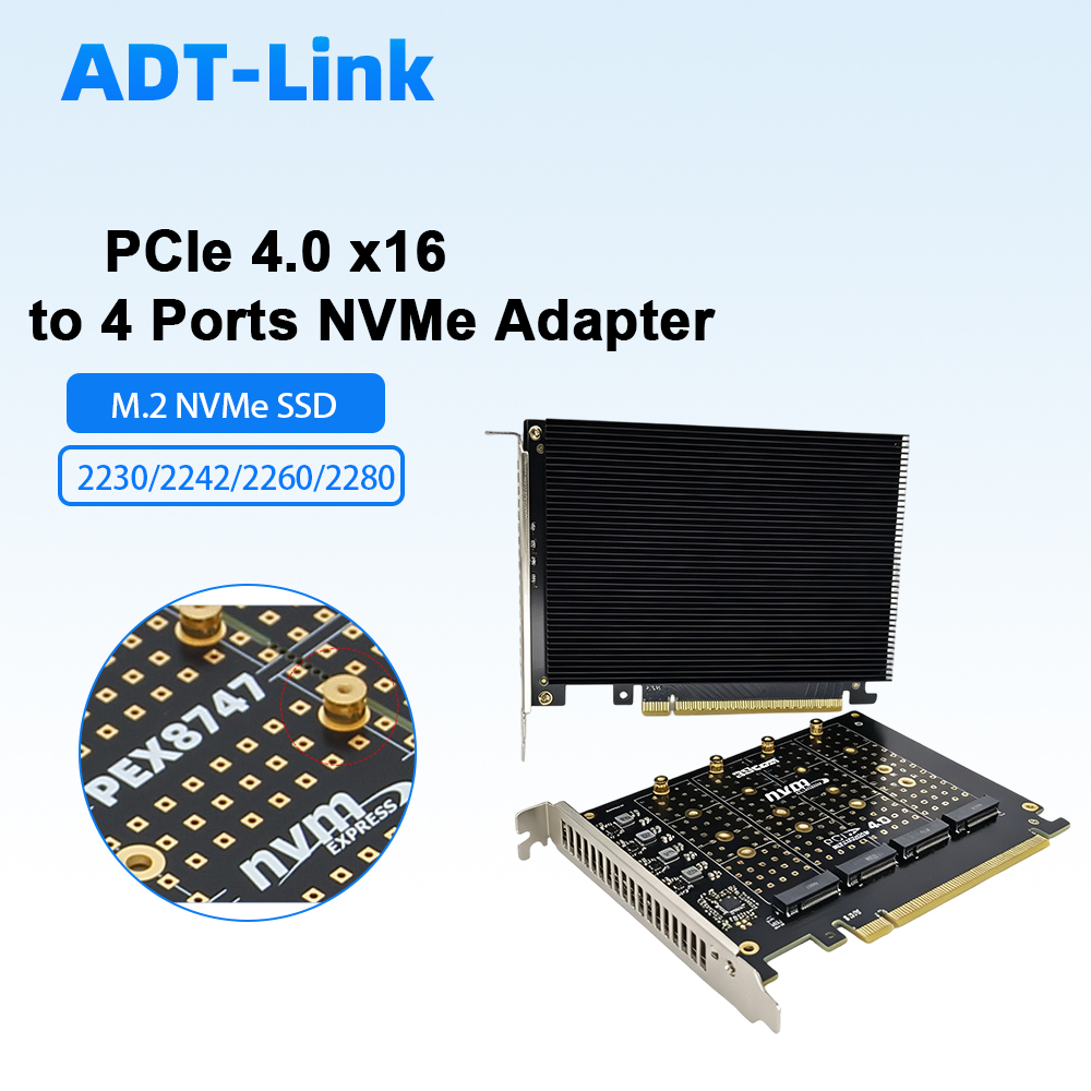 PCIe 4.0 X16 To 4 Port NVMe Ad - огляд і ціна Quad M.2 Nvme Pcie Bifurcation Card