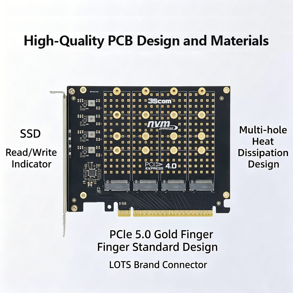 PCIe 4.0 X16 To 4 Port NVMe Ad - огляд і ціна Quad M.2 Nvme Pcie Bifurcation Card