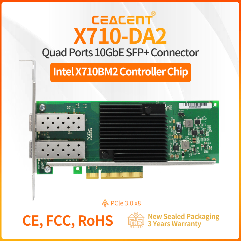 X710-DA2 Intel X710-BM2 Chipse - огляд і ціна 10Gb Sfp+ Pcie Network Card Dual Port