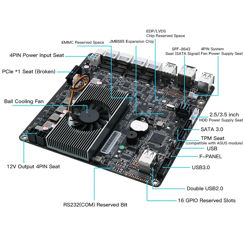 N100 Nas Motherboard 2xm.2 Nvm - огляд і ціна Nas Motherboard N100 6 Sata