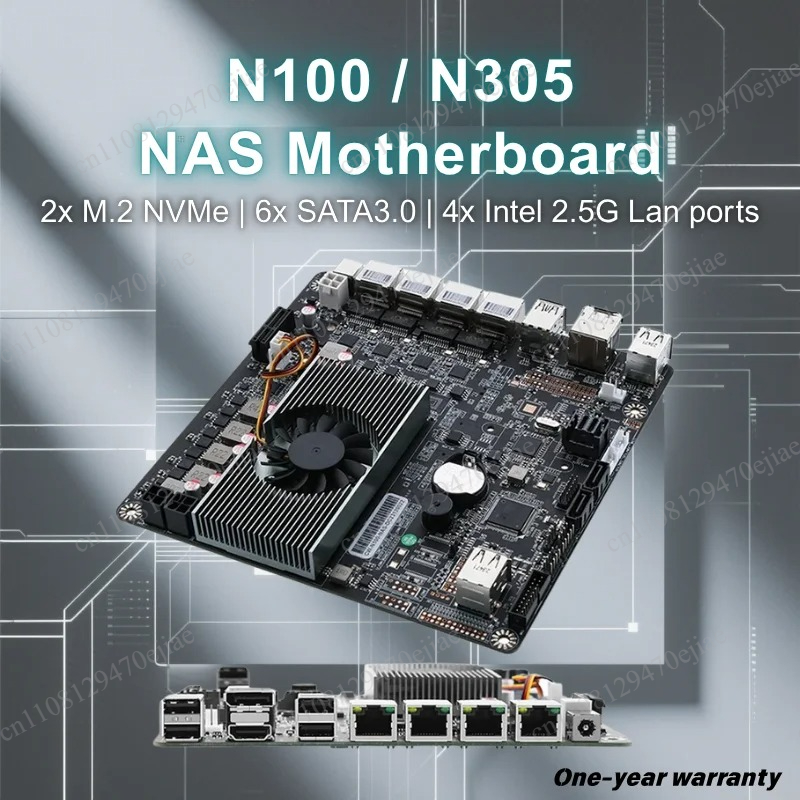 N100 Mini ITX NAS Motherboard  - огляд і ціна Nas Motherboard N100 6 Sata