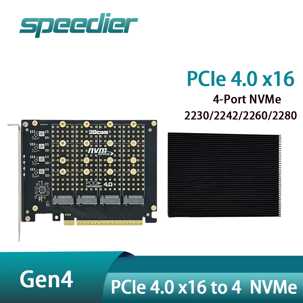 PCIe 4.0 X16 To 4 NVMe M.2 SSD - огляд і ціна Quad M.2 Nvme Pcie Bifurcation Card
