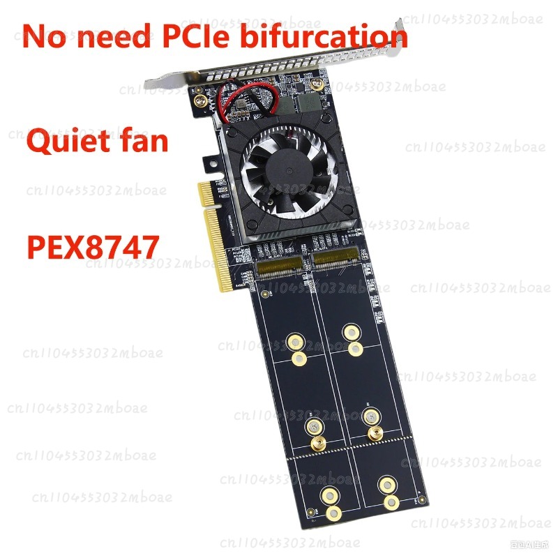 PEX8747 Chip PCIe 3.0 X8 Quad  - огляд і ціна Quad M.2 Nvme Pcie Bifurcation Card