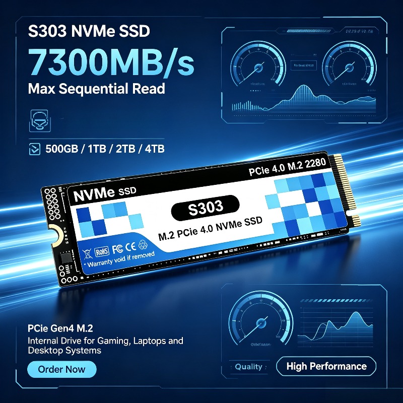 S303 PCIe 4.0 M.2 NVMe SSD 500 - огляд і ціна M.2 Nvme 4Tb Pcie 4.0 Ssd